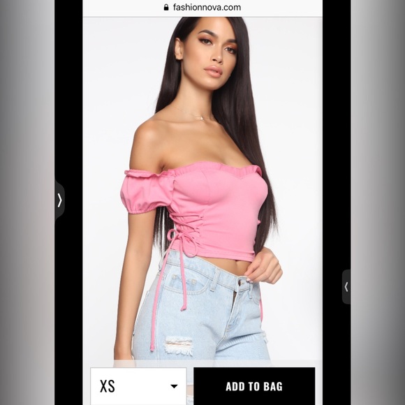 Fashion Nova Tops - Fashion Nova Pink Off-Shoulder Blouse